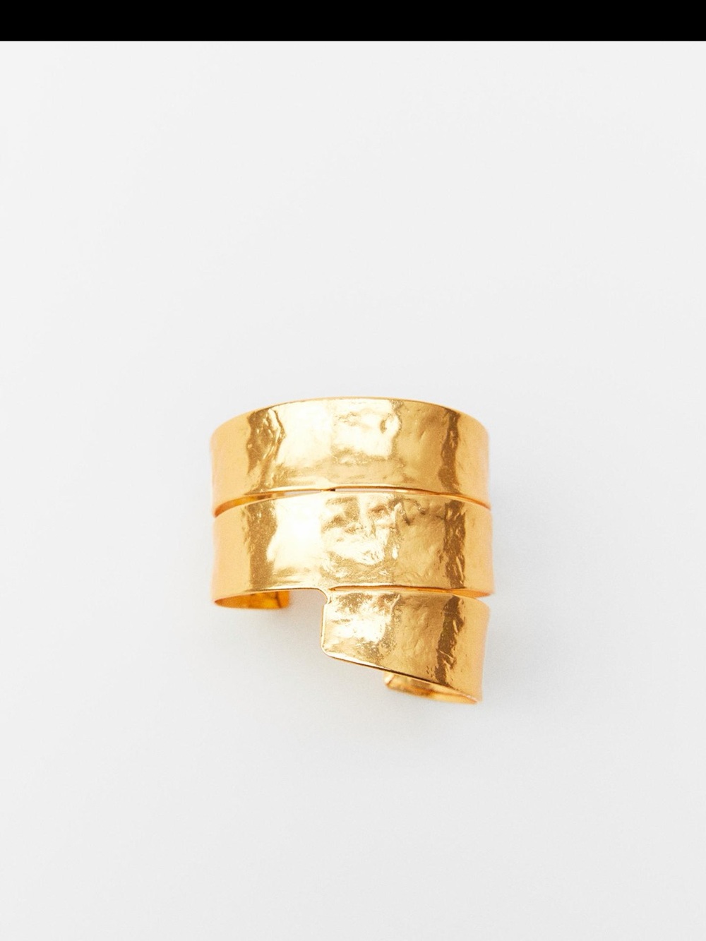 Zara Hammered Spiral Wrap Cuff Bracelet - Gold